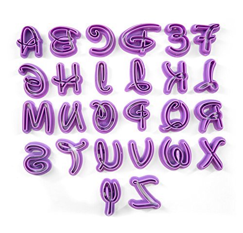 Anokay Fondant Ausstecher Ausstechformen Auswerfer Stempel Alphabet Zahlen Zeichensetzung Buchstaben Tortendeko Kuchendekorationsset Backen (36 teilig) - 3