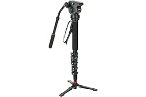 Kenro Aluminium Travel Video Monopod Kit for DSLR Camcorder with Carry Case for Videography - KENVT101A