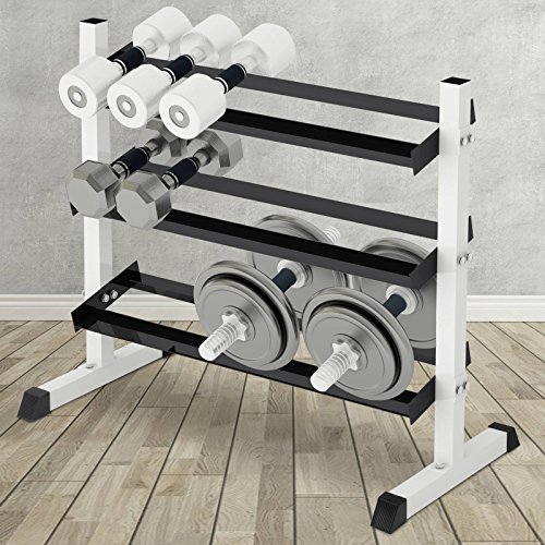 Physionics Hantelablage Hantelregal aus robustem Stahl mit Einbrennlack mit maximaler Tragefähigkeit von 150 kg