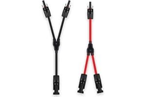 Intckwan Connettore Y Pannello Solare, Ip67, F/M/M E M/F/F, Connettori Pannelli Solari Y Distributore, Compatibile con Connettori Fotovoltaico da 2,5 Mm2 – 6 Mm2 (1 Rosso + 1 Nero)