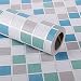 Produktbild GWELL Mosaik Fliesenaufkleber Wasserdicht PVC 45x500 cm Aufkleber Folie Selbstklebende Wandtattoo Küchenfliesen Stickerfliesen für Küche Badezimmer Deko blau
