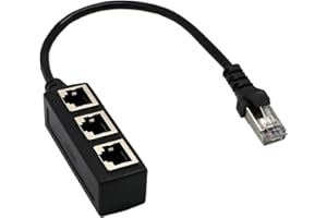 qijiefenCC Câble répartiteur Ethernet RJ45,Adaptateur Ethernet RJ45,Adaptateur réseau RJ45 1 mâle vers 3 Femelles,Ethernet LAN Câble Extender pour Ethernet Cat5, Cat5e, Cat6