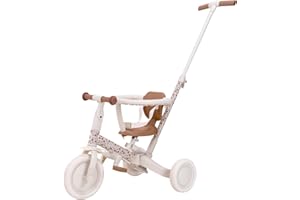 Little Dutch 4-in-1 Dreirad mit Schubstange Laufrad - Sunny Flower Offwhite