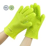 Denkich guantes de cocinar,un par de guantes friccional, para lavar los platos,abrir las botellas del condimento,contacto a corto plazo con los alimentos y las herramientas calientes