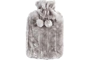 BEAUTYBIGBANG Hot Water Bottle | Cover Only | Thick Soft Fluffy Cover for 2L Hot Water Bag for Hot and Cold Compress Hand Feet Warmer Neck and Shoulder Pain Relief Extra Thick (Gray)