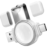 Magnetic Charging Device with 2in1 Type-C and USB Interface for Microcase Apple Watch Watches - AL2730 White