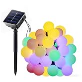 Menfry Solar G&uuml;neş Enerjili Rgb Led 7 Metre 50 Led Top Beyaz Top Bah&ccedil;e Aydınlatma Led Işık