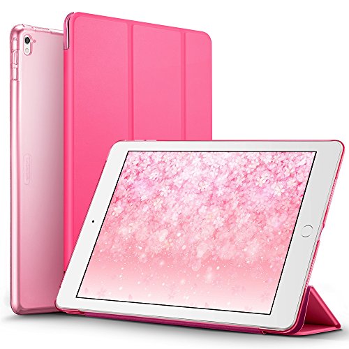 iPad Pro 9.7 Hülle, ESR® Yippee Series Auto aufwachen / Schlaf Funktion Wickelfalz Ledertasche mit Lichtdurchlässig Rückseite Abdeckung Leichtgewicht Schutzhülle für iPad Pro 9.7 Zoll (Rose Rot)