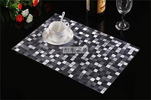 ZHUODIAN Placemat 4 Pcs New Silicone Pvc Table Mats For Dining Table Desk Drink Wine Coasters Heat Insulation Waterproof Placemat Holder , Silver