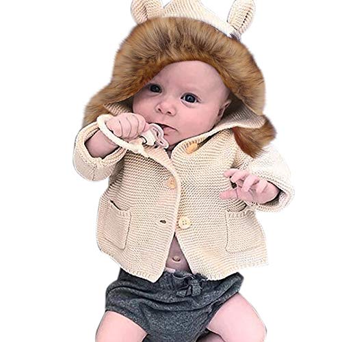 Preisvergleich Produktbild Selou Niedlicher Strickmantel Mädchen Kinderkragen mit Kapuze Warme Kleidung Lässige Strickjacke Mode warme Baumwollkleidung kinder winterjacke parka jacken kinderjacke bomberjacke kinder steppjacke