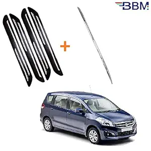Dicky Trim Garnish Diggi Silver Stainless Steel for Boot Show Combo with Chrome line PVC Bumper Guard Compatible with Maruti Suzuki Ertiga Model 2015 2016 2017