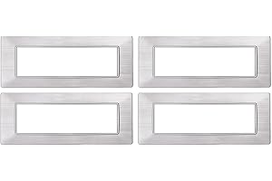 ZOREI 4 Pezzi Placca Compatibile Con Vimar Plana (7 Posti/Moduli, Silver Satinato)