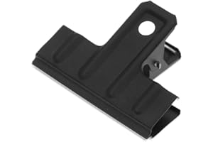 Coideal Grosse Pince à Dessin pour Papier - 10 Pcs Pince à Charnière en Métal Grande 77 mm Pinces Bouledogue Épaissi pour Courrier, Carton, Bureau, Cuisine(Noir)