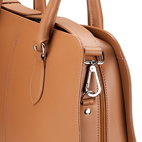 Su.B 15.6” 14” professionelle Design Damen Laptoptasche, echtes Leder – Made in Italy (Hellbraun) - 5