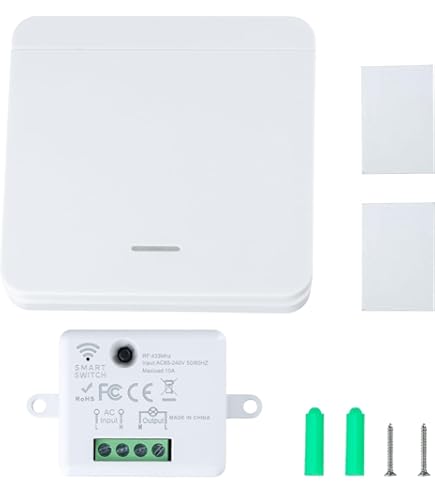 Kit Interruttore Radio, Senza Cablaggio, Senza Batteria Installazione Semplice Telecomando Da Esterno Fino A 200 M 2 Interruttori Rf E 1 Ricevitore 82792035 - Foto 8