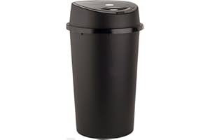 TONTARELLI TOUCH BIN 45L - Black Top Bin with Removable Lid for Home, Garden, Office, School, Kitchen, Bathroom - Portable Pedal Bin