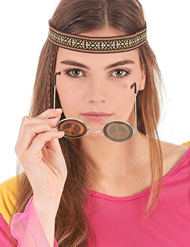 Peace Brille Hologramm für Hippie Kostüm – Tolles Accessoire zu Karneval oder Mottoparty - 2