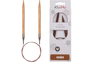 KnitPro K31075 31075 Ginger Aiguille à Tricoter Circulaire, Bois, Naturel/Marron, 7 mm, 60 cm, Natur/Braun, 7mm, 60cm