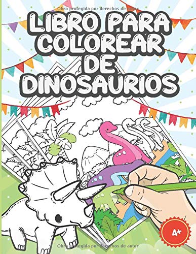 Libro Para Colorear Dinosaurios: Libro Infantiles Para La Escuela Primaria Con Dinosaurios, Preescritura 1, Primeros Ejercicios De ... Cuaderno De Actividades Infantiles - 4 Años