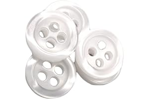 BOTIBOTON SL 50 bottoni in madreperla - 5 misure e 11 colori a scelta - Prodotti e spediti dalla Spagna (Bianco - 10 mm)