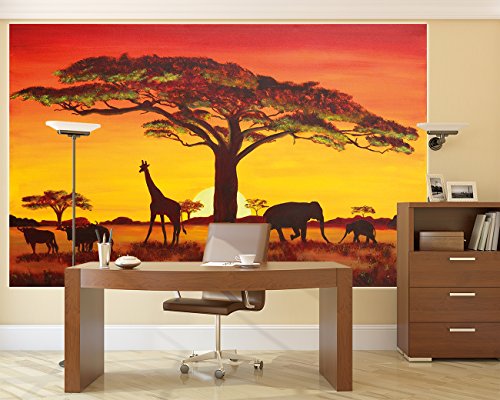 GREAT ART Sonnenuntergang in Afrika Wanddekoration – Wandbild Savanne Motiv XXL Poster (140 x 100 cm) - 7