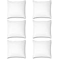 TrueCloud Square Pillow 14x14 Inches, Set of 6, Square Microfiber Hotel Quality Premium Fibre Soft Cushion Filler - White