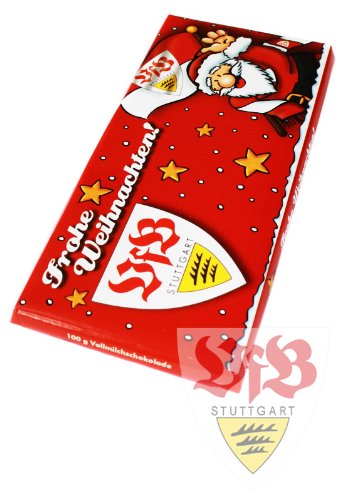 Preisvergleich Produktbild VfB Stuttgart Tafel Weihnachts Schokolade / Vollmilch 100g
