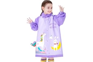 Hovkib Kinder Regenmäntel Mädchen Jungen Regenponcho Wasserdichte Regenjacken Kleinkind Regen Anzug Niedlich 3D Cartoon Regenkleidung 2-12 Jahre