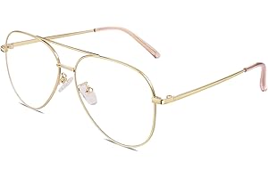 GQUEEN Monturas Gafas Hombre Mujer Clásicas Cuadrado Templo Metal Gafas Lentes Transparente PS9