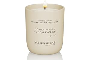 M&SENSE Scented Candles in Glass Rose & Lychee - Natural Soy Wax Candle 150 g 30 Hours Burning Time, Gift for Women and Men, Simple Design, Aromatherapy for Home, Bathroom, Yoga Relaxation, Soy Candle