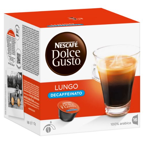 Nescafé Dolce Gusto Caffè Lungo Decaffeinato, Pack of 6, 6 x 16 ...