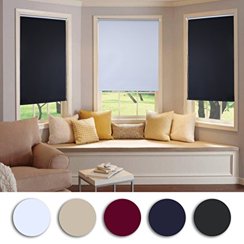 SHINY HOME® Verdunkelungsrollo Klemmfix Verdunklungsrollo ohne Bohren Klemmrollo Seitenzug 80x175cm (Weiß) - 5