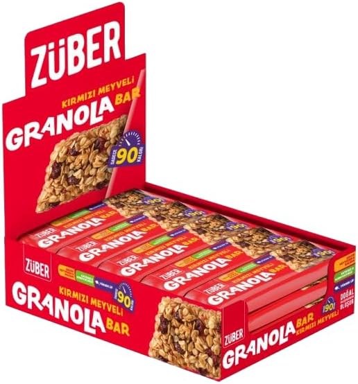 Züber Kırmızı Meyveli Granola Bar 25g x 15 Adet