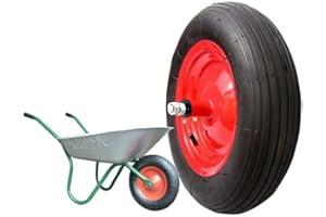 Union EGH08NRE Ruota PNEUMATICA Completa 3.50-8 (2pr) Ricambio per CARRIOLA Modello Vespa ASSE Lungo 155mm Gomma