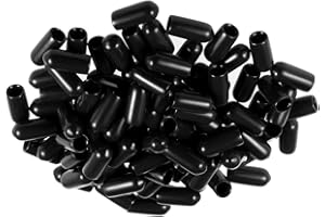 MACHSWON 100 tapas de goma de 5 mm de diámetro interior, cubierta redonda de vinilo, protectores de rosca de tornillo, tapa de perno de tubo para protección de tornillos, tubos, cables, etc