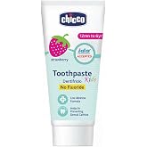 Chicco Low Abrasion Sensitive Strawberry Toothpaste with Fluoride, Xylitol | Gentle on teeth, low abrasiveness, fluoride and