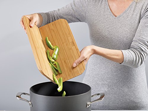 Joseph Joseph Chop2Pot faltbar Schneidebrett, Bambus, braun, groß - 3