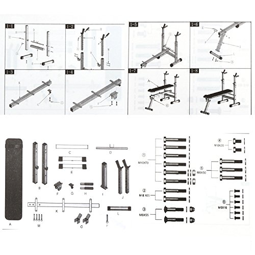 Ancheer zusammenklappbare und höhenverstellbare Hantelbank,multifunktions Hantelbank mit Langhantelablage,Drückerbank mit Hantelablage,Sit Up Bank Trainingsbank Rückentrainer Bauchtrainer - 6