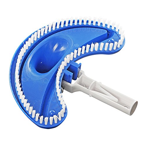 Bodensaugerbürste OVAL leichte Ausführung – Ovaler Bodensauger zum Aufstecken auf eine Teleskopstange – Bodensaugerbürste Basis sichelförmig – Kunststoff blau - 2