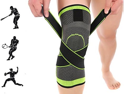 Adjustable Knee Brace, Fitness Breathable Knee Support for Sports Joint Pain Arthritis and Injury Recovery, Green