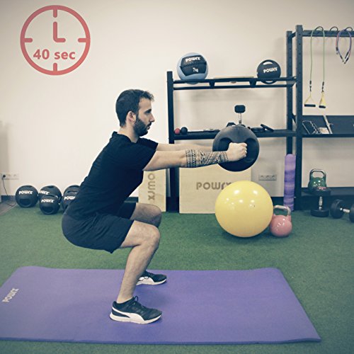 Medizinball mit Griffen Profi 3 – 10 kg von POWRX | schwarz Gewichtsball Studioqualität - 7