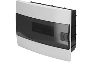 Quadro Elettrico da Incasso 1 File per 12 Moduli 110x285x223 mm IP40 – Bianco Scatola di Distribuzione in ABS – Centralino per Impianti Elettrici da Interno – Horoz Electric