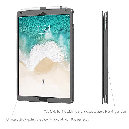 iPad Pro 12.9 (2017) Hülle Grau, Snugg Leder iPad Pro 12.9 (2017) Schutz Klapphülle Case Cover [Lebenslange Garantie] mit Ständer für Apple iPad Pro 12.9 (2017) - 5