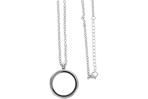 STOBOK Memory Locket Charm Photo Necklace Picture Locket Necklace Round Floating Photo Charms Hair Memorial Keepsake for Women Wedding Bouquet Charms Pendant Box