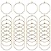 Produktbild BronaGrand 100 Stücke Weinglas Charms Ringe Weinglas Ring Ohrringe Weinglas Creolen Party Bevorzugen Größe: ca. 25 x 29 mm 0,7 mm Dick (Goldfarben)
