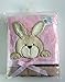 Cute crinkle ear bunny/bear fleece blanket by Soft Touch Neutral (Pink) Bunny