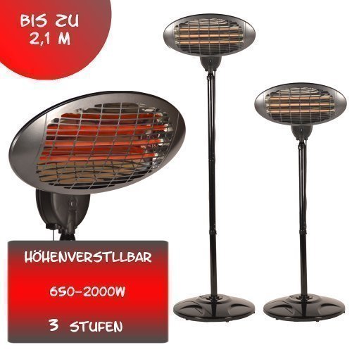 2000 Watt Infrarot Heizstrahler Standheizer Terrassenheizung Terassen Strahler