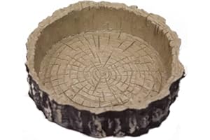 HOUTOKIT Reptile Water Dish, Feeder Bowl Environmentally Friendly Resin Pet Feeding Tray for Tortoise, Gecko, Turtle, Snake, Lizard, Spider, Chameleon