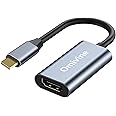 USB C to HDMI Adapter, 4K USB Type-C to HDMI Adapter, Compatible with iPhone 16/15, MacBook Pro/Air, iPad, Surface Book, Pixelbook, Dell, Samsung Galaxy, Steam, Microsoft