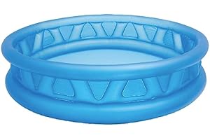 Intex Piscina hinchable infantil, 188x46 cm, 790 litros, 3 cámaras de aire, Color azul, Vinilo resistente, Tapón de desagüe, Incluye parche de reparación, Uso exterior niños +3 años (58431)
